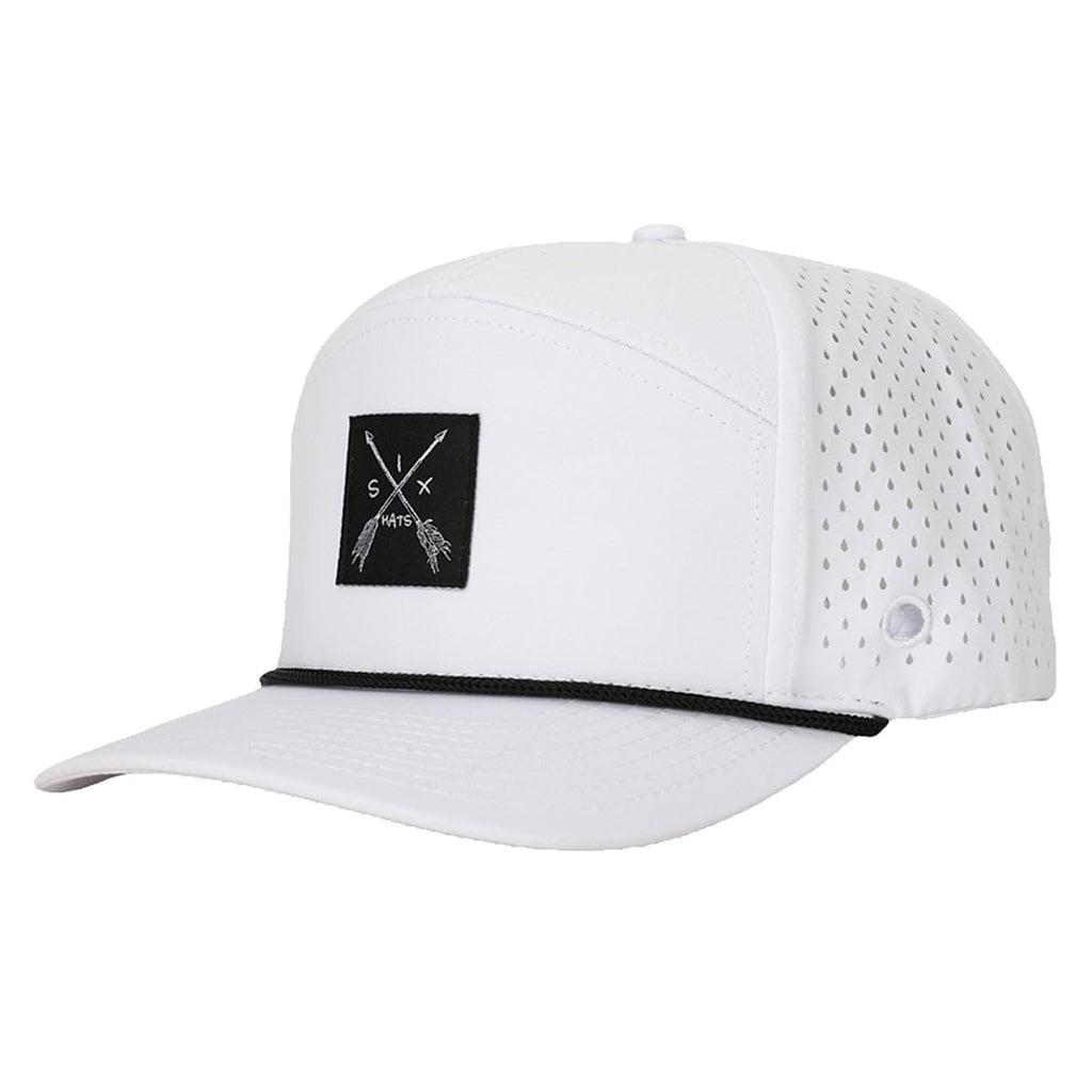 SixHats Arrow Waterproof & Sweat Proof Hat | Available in 3 Sizes | Golf Tee Holder White Small-Medium