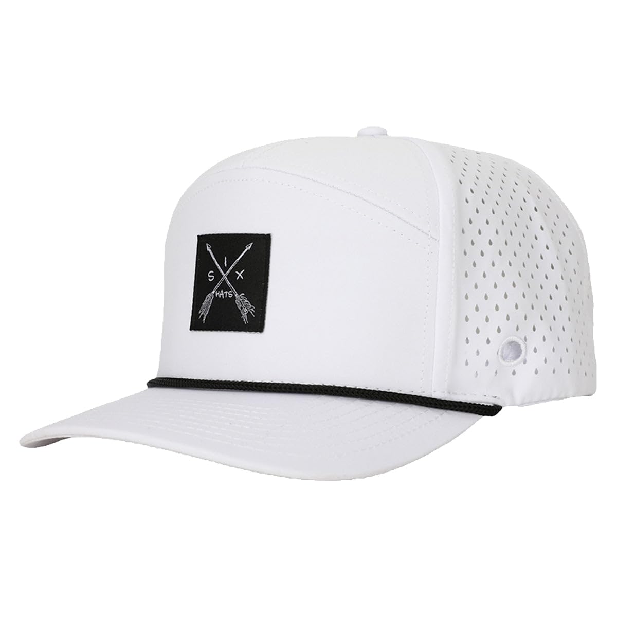SixHats Arrow Waterproof & Sweat Proof Hat | Available in 3 Sizes | Golf Tee Holder White Small-Medium